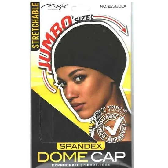 Magic Collection Spandex Dome Cap Jumbo Size / Black