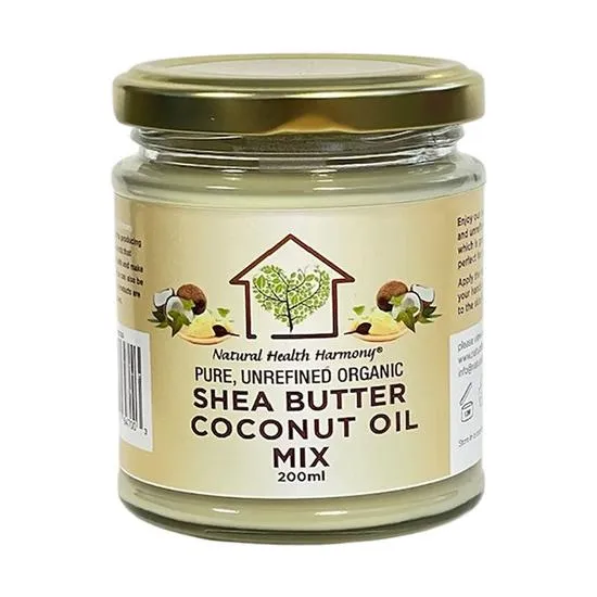 Natural Health Harmony Pure Unrefined Organic Shea Butter Coconut Oil Mix