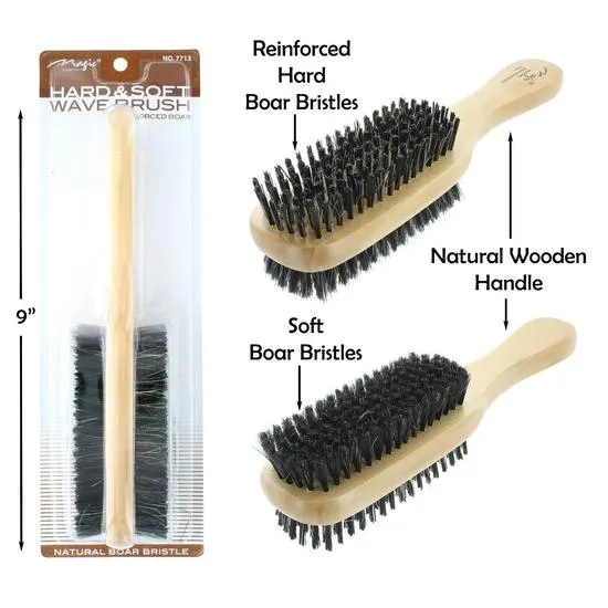 Magic Collection Hard & Soft Double Wave Brush Natural Boar Bristle