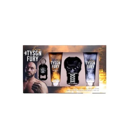 Tyson Fury Gift Set 100ml Eau De Toilette + 100ml Shower Gel + 100ml Body Lotion + Keyring