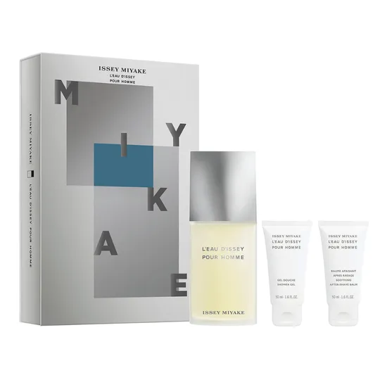 Issey Miyake L'Eau D'Issey Pour Homme Eau De Toilette 125ml, Shower Gel 50ml + Aftershave Balm 50ml Gift Set For Him