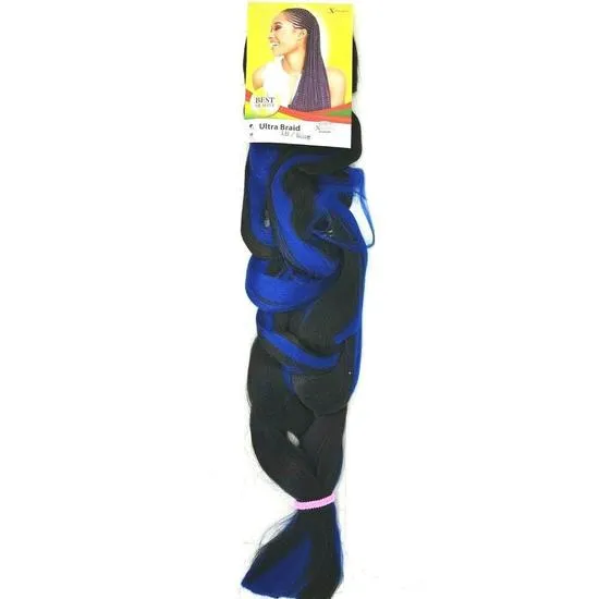 X Pression Synthetic Ultra Braid X-Pression Ultra Hair Braid Extension 1B/Blue