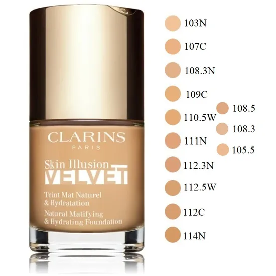 Clarins Skin Illusion Velvet Foundation 114N