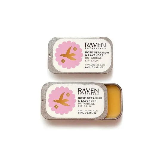Raven Botanicals Botanical Lip Balm Rose Geranium & Lavender