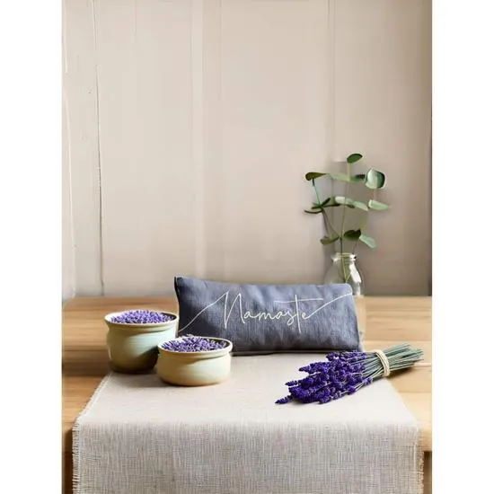 The Norfolk Eye Pillow Company Namaste Embroidered Linen & Lavender Eye Pillow