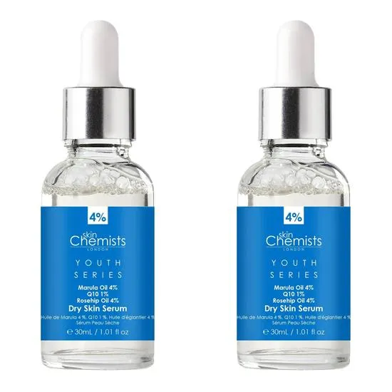 skinChemists Dry Skin Serum Marula Oil 4%, Q10 1%, Rosehip Oil 4%