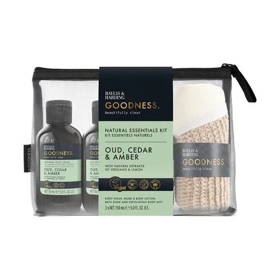 Baylis & Harding Goodness Oud, Cedar & Amber Essentials Gift Set