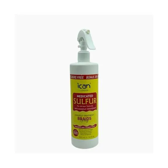 Ican London Medicated Sulphur Dandruff Treatment Braids Spray