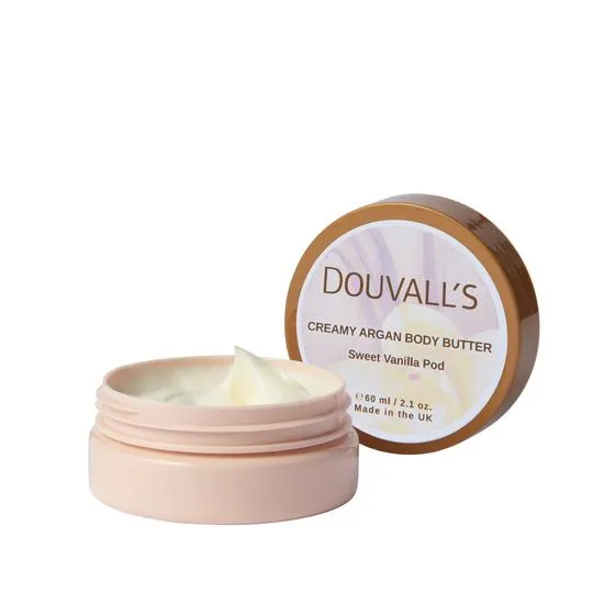 Douvall's Organic Creamy Argan Body Butter Sweet Vanilla Pod
