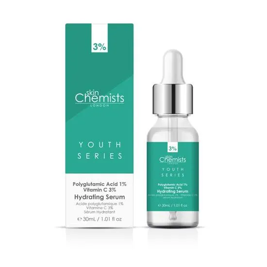 skinChemists Hydrating Serum Polyglutamic Acid 1%, Vitamin C 3%
