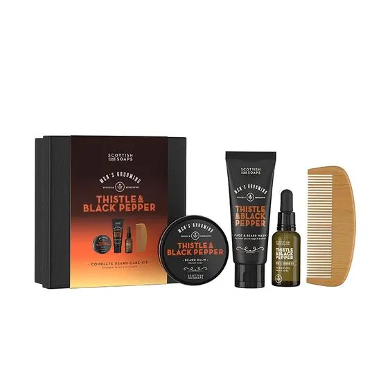 Scottish Fine Soaps Thistle & Black Pepper Complete Beard Care Kit