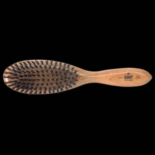 Kent Brushes Oval Cherry Wood Black Bristle Brush