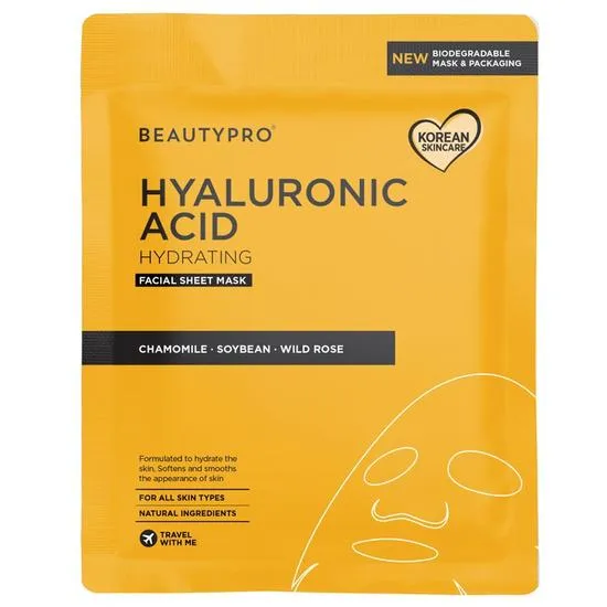 BeautyPro Hyaluronic Acid Gold Foil Mask