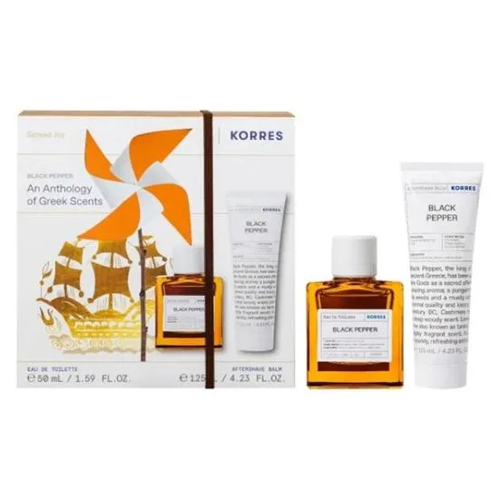 Korres Set Black Pepper Eau De Toilette 50ml & Aftershave 125ml