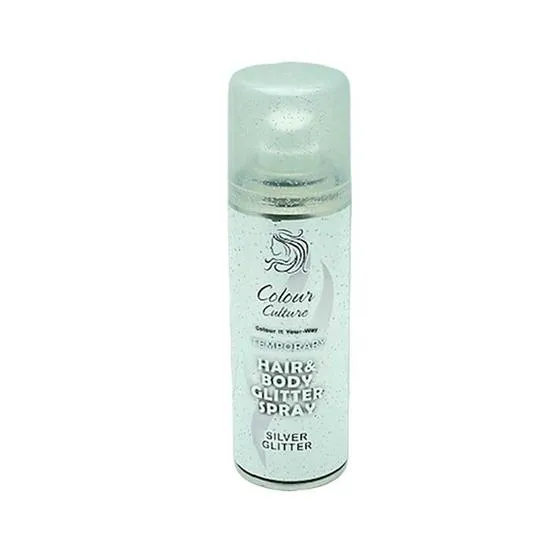 Colour Culture Temporary Hair Colour Silver Glitter Spray