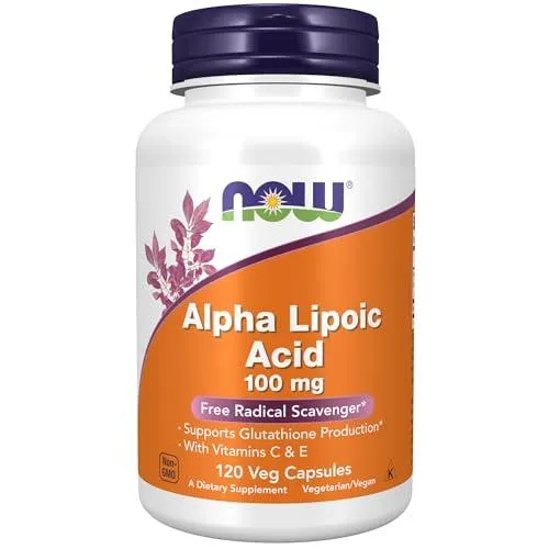 NOW Foods Alpha Lipoic Acid 100mg With Vitamins C & E, Free Radical Scavenger