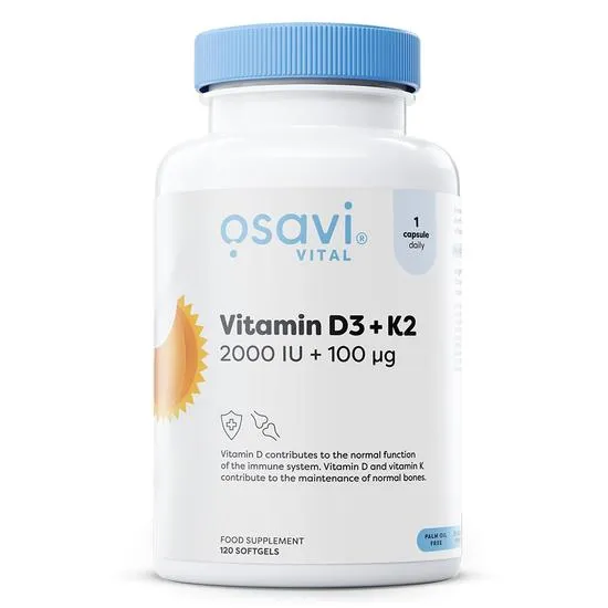 Osavi Vitamin D3 + K2 2000iu + 100mcg Softgels