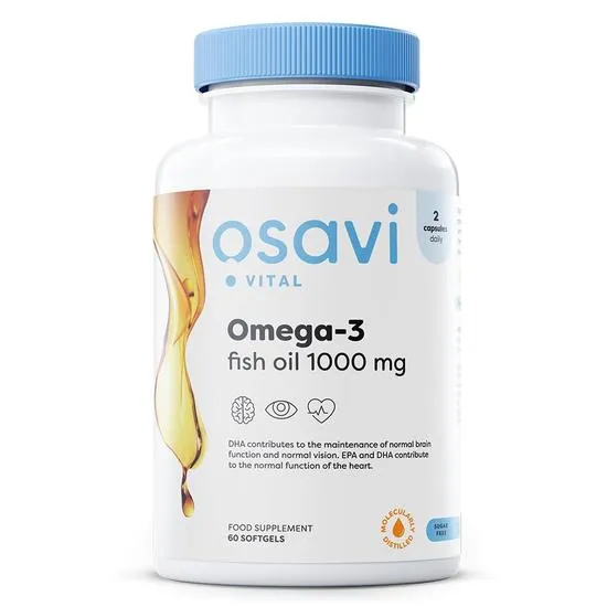 Osavi Omega-3 Fish Oil Molecularly Distilled 1000mg Lemon Softgels