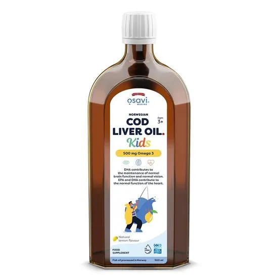 Osavi Norwegian Cod Liver Oil Kids 500mg Omega 3lemon