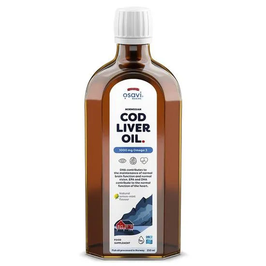 Osavi Norwegian Cod Liver Oil 1000mg Omega 3 Lemon-Mint