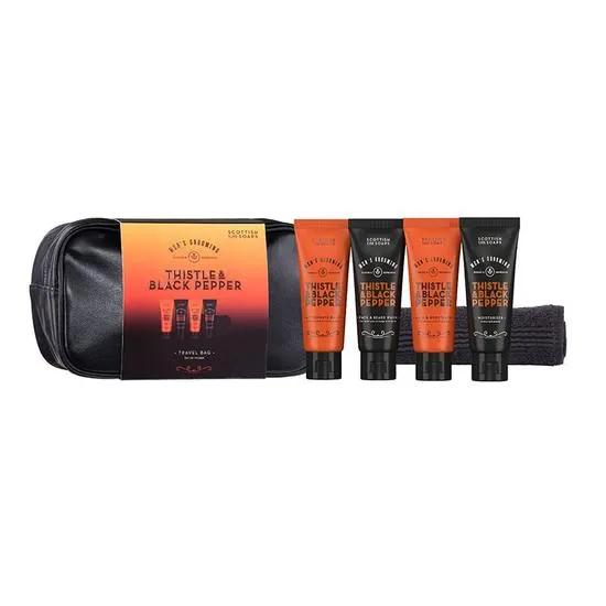 Scottish Fine Soaps Thistle & Black Pepper Travel Bag Set