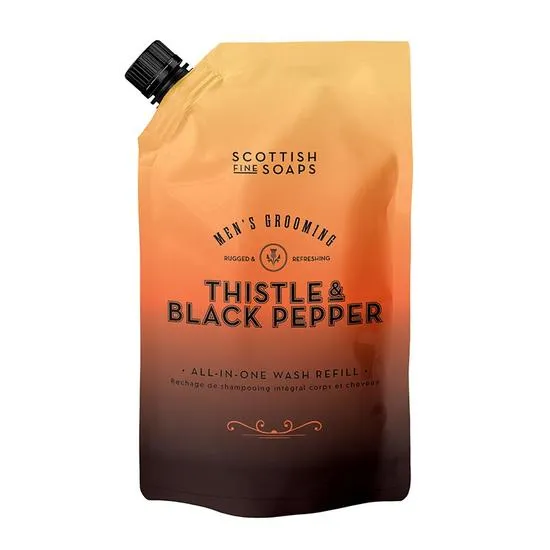 Scottish Fine Soaps Thistle & Black Pepper All In One Wash Refill 1.2ltr Pouch