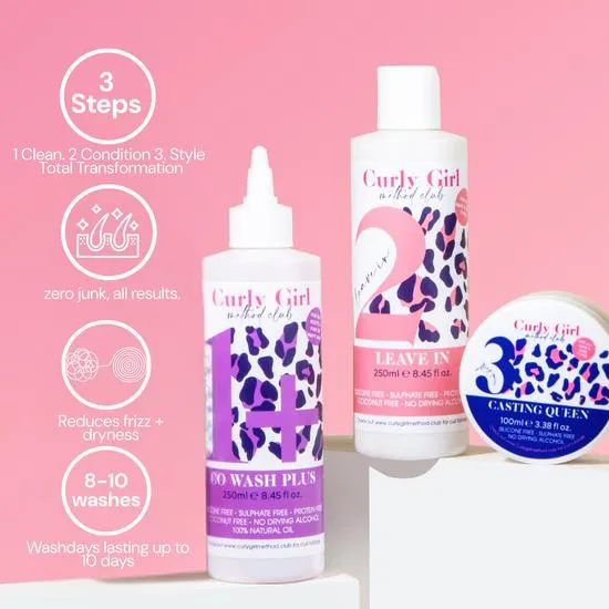 Curly Girl Wavy + Curly Washday Works 3-Step Set Oily Or Fine Or Easily Weighed Down