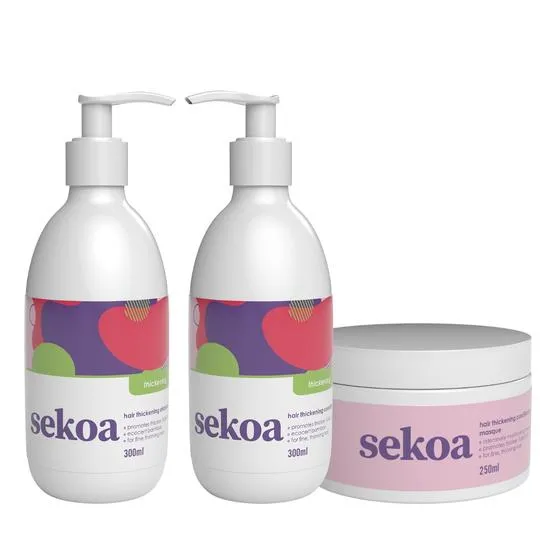 Sekoa Hair Thickening Shampoo, Conditioner & Conditioning Masque Pack
