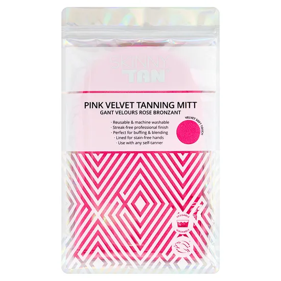 Skinny Tan Holographic Pink Velvet Tanning Mitt