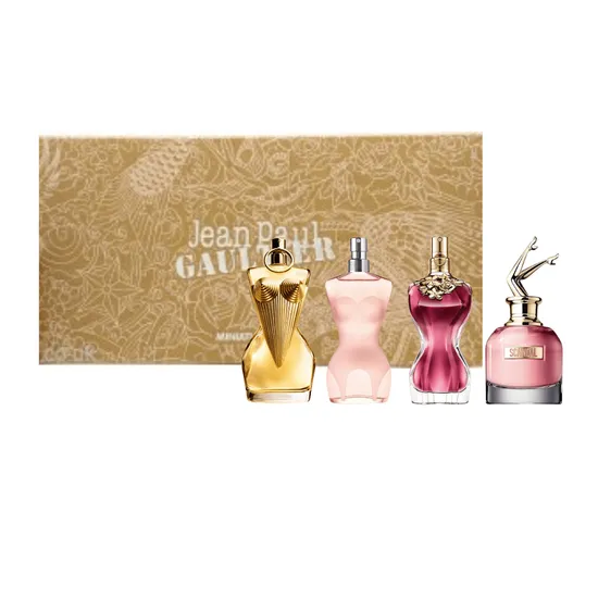Jean Paul Gaultier Miniatures Gift Set 6ml Scandal Eau De Parfum + 6ml Divine Eau De Parfum + 6ml Classique Eau De Toilette + 6ml La Belle Eau De Parfum