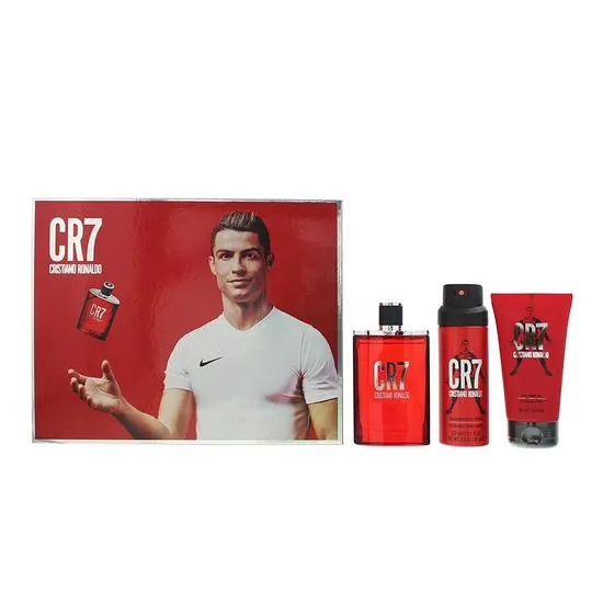 Cristiano Ronaldo CR7 Gift Set 100ml Eau De Toilette + 150ml Shower Gel + 150ml Body Spray