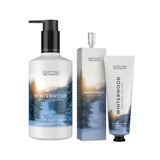 Scottish Fine Soaps Duo Winterwood Hand & Body Wash 300ml & Winterwood Hand Cream 75ml