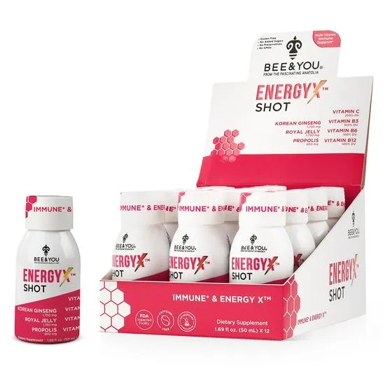 BEE&YOU Energy-X Royal Jelly Red Ginseng Propolis Raw Honey Shots