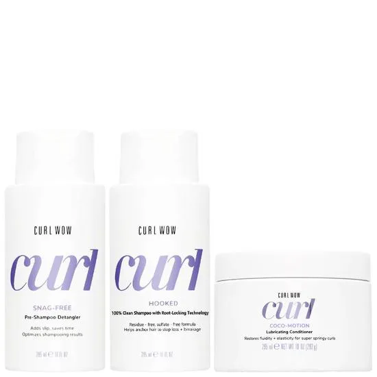 Color Wow Bundles Trio: Snag-Free Pre-Shampoo, Hooked Shampoo & Coco-Motion Conditioner