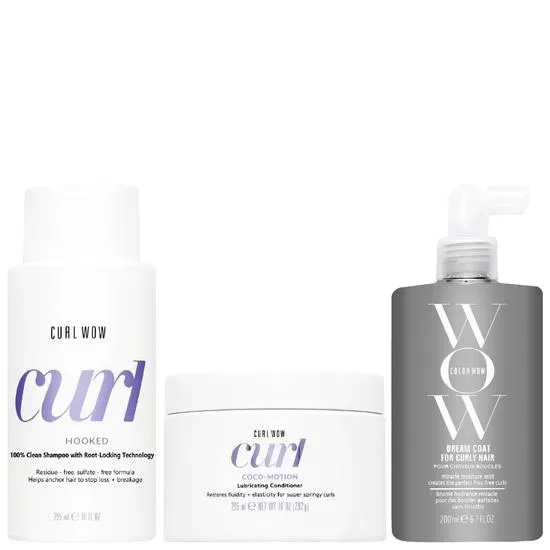 Color Wow Bundles Trio: Hooked Shampoo 295ml, Coco-Motion Conditioner 295ml & Dream Coat 200ml