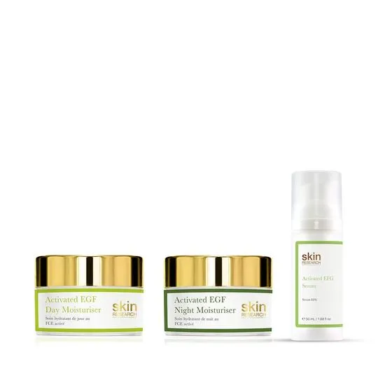 Skin Research EGF Anti-Ageing Day Moisturiser + Night Moisturiser + Facial Serum