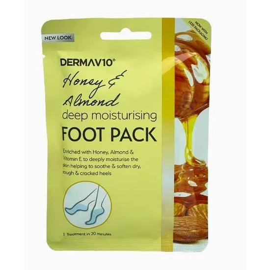 Derma V10 DermaV10 Honey & Almond Deep Moisturising Foot Pack