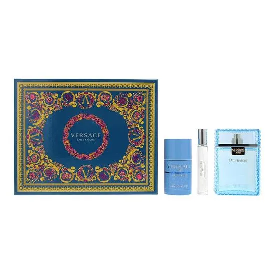 Versace Man Eau Fraiche Gift Set 100Ml Eau De Toilette + 75Ml Deodorant Stick + 10Ml Eau De Toilette