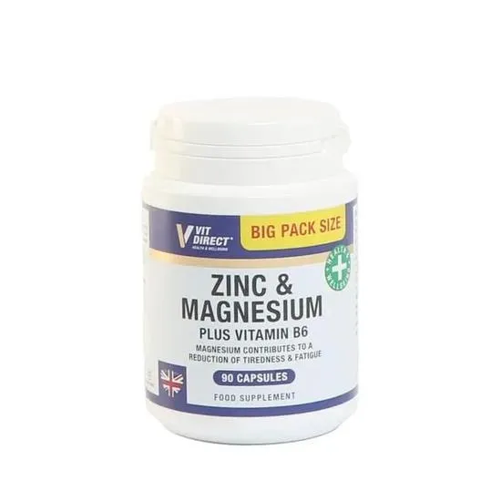 Supplements Direct Vit Direct Zinc & Magnesium Plus Vitamin B6 Food Supplement