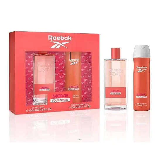Reebok Move Your Spirit Women Gift Set 100ml Eau De Toilette + 150ml Body Spray