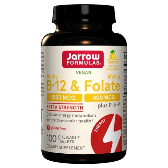 Jarrow Formulas Methyl B12 & Methyl Folate 400mcg Lemon Lozenges