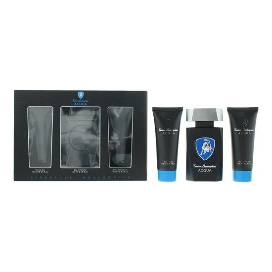 Lamborghini Acqua Gift Set 125ml Eau De Toilette + 100ml Shower Gel + 100ml Aftershave Balm