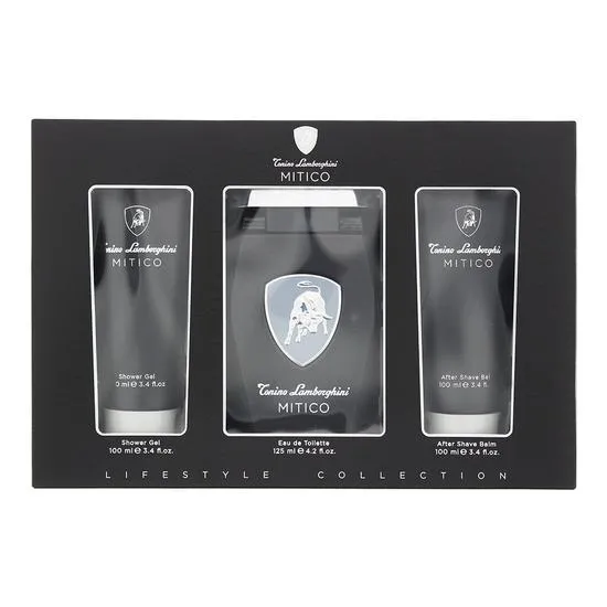Lamborghini Mitico Gift Set 125ml Eau De Toilette + 100ml Shower Gel + 100ml Aftershave Balm