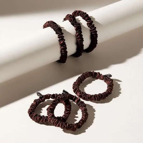 Drowsy Skinny Scrunchie Set Cocoa Glow