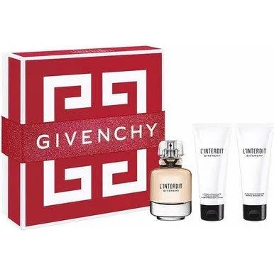 GIVENCHY L'Interdit Gift Set 80ml Eau De Parfum + 75ml Shower Gel + 75ml Body Lotion