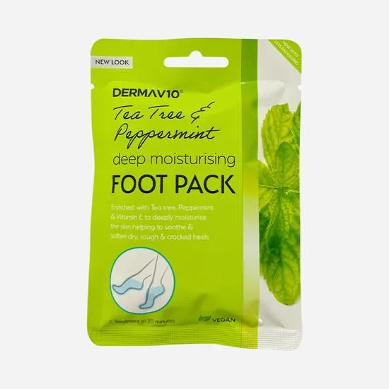 Derma V10 Tea Tree & Peppermint Deep Moisturising Foot Pack