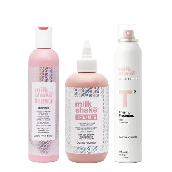 milk_shake PACK INSTA.LIGHT Shampoo 300ml, INSTA.LOTION 250ml & Thermo Protector 200ml