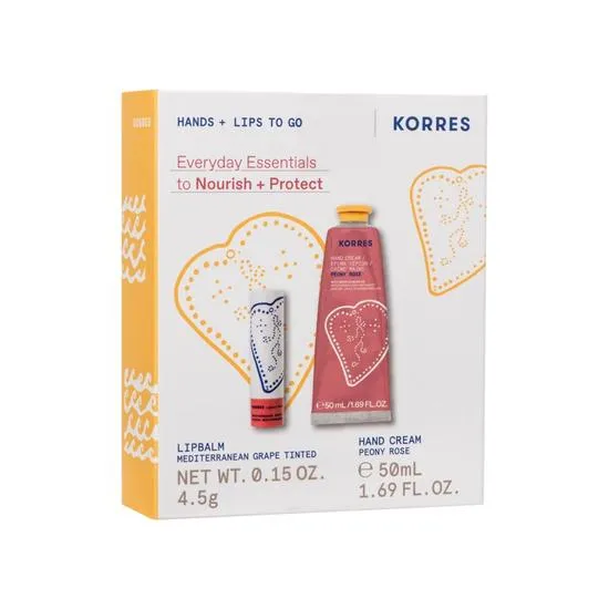 Korres Peony Rose Hand Cream + Mediterranean Grape Lip Balm