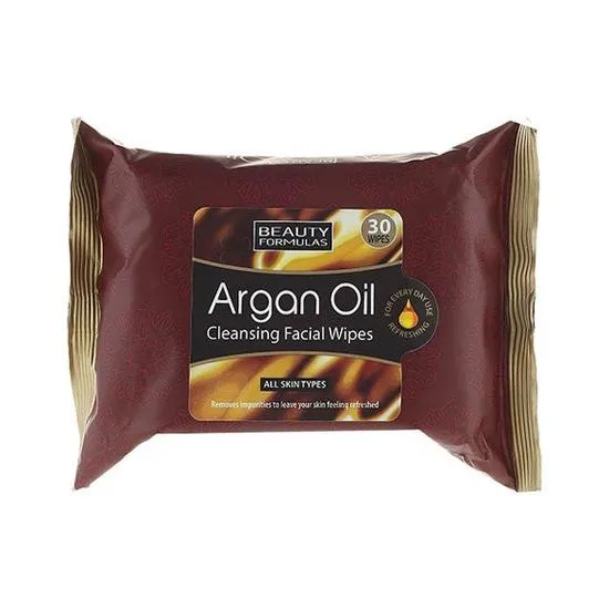 Beauty Formulas Argan Oil Cleasing Facial Wipes