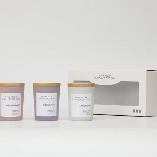French Connection Pastel Collection Trio Of Candles Gift Set 3